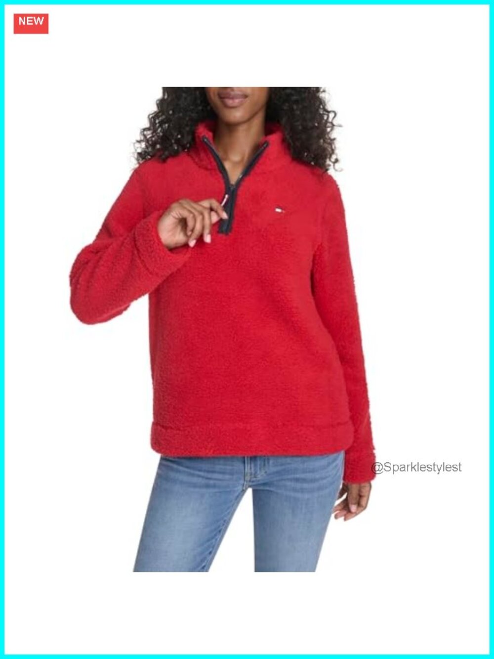 1/4 Zip Mockneck Sherpa Soft Pullover Sweater